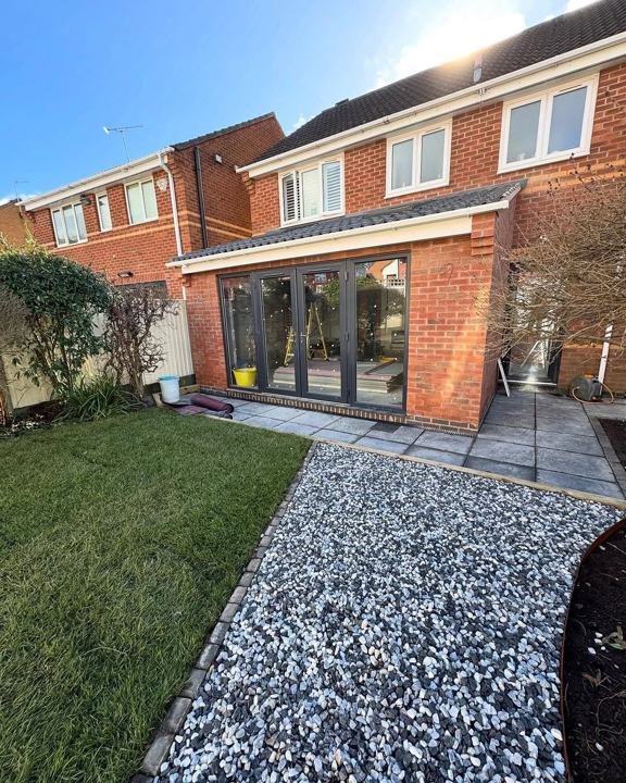 Single-storey rear extension with bifold doors